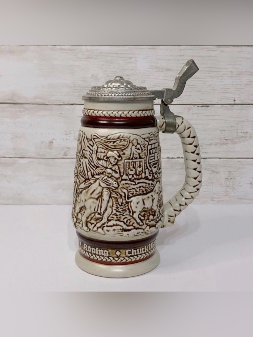 VTG 1980 Avon “Cattle Drive” Handcrafted Beer Stein